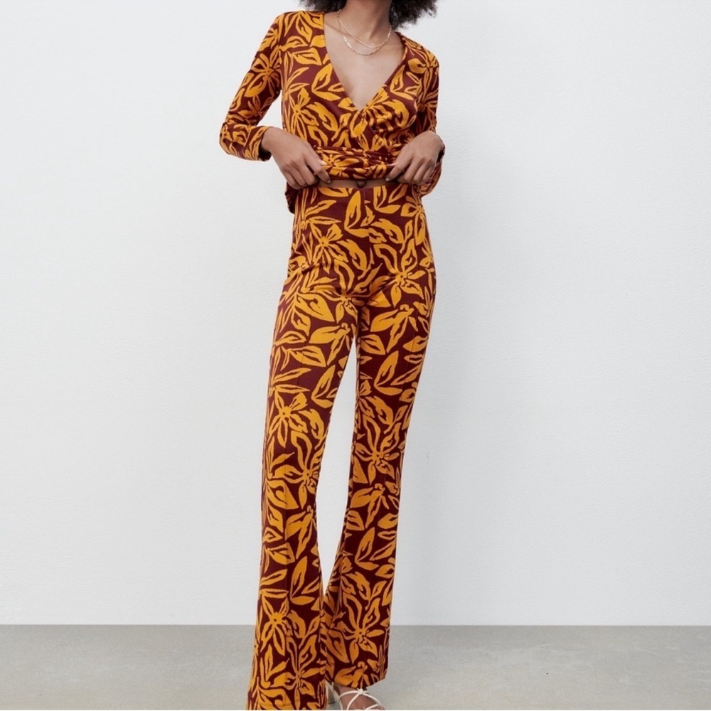 ZARA Flared Jacquard Pant’s